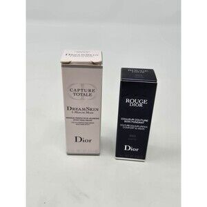 DIOR BEAUTY MAKEUP TRAVEL SIZE BUNDLE DREAM SKIN ROUGE DIOR LIPSTICK 999 MATTE